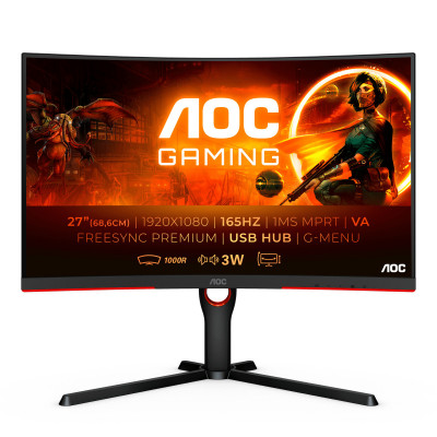 AOC C27G3U BK computer monitor 68.6 cm (27") 1920 x 1080 pixels Full HD LED Black, Red