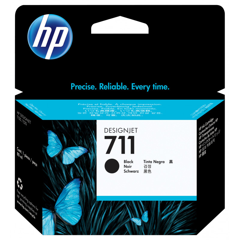 HP 711 80-ml Black DesignJet Ink Cartridge