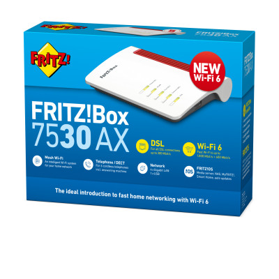 AVM FRITZ!Box 7530 AX wireless router Gigabit Ethernet Dual-band (2.4 GHz   5 GHz) 5G Red, White