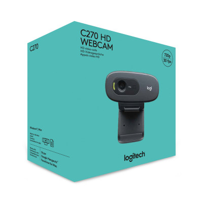 Logitech HD C270 webcam 3 MP 1280 x 720 pixels USB 2.0 Black