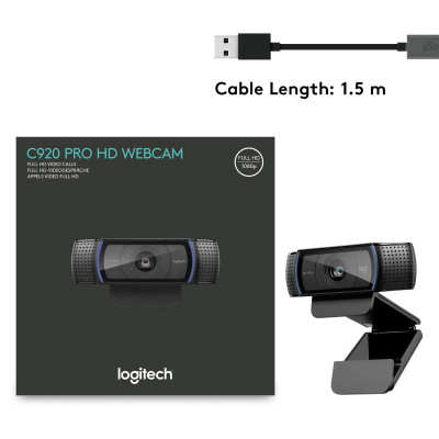 Logitech HD Pro C920 webcam 3 MP 1920 x 1080 pixels USB 2.0 Black