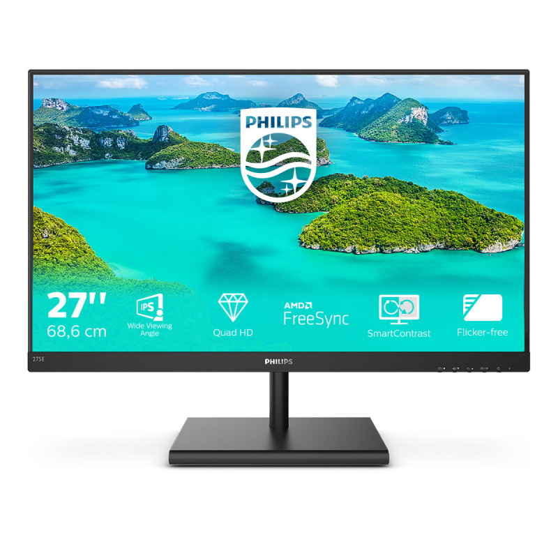 Philips E Line 275E1S 00 LED display 68.6 cm (27") 2560 x 1440 pixels Quad HD Black