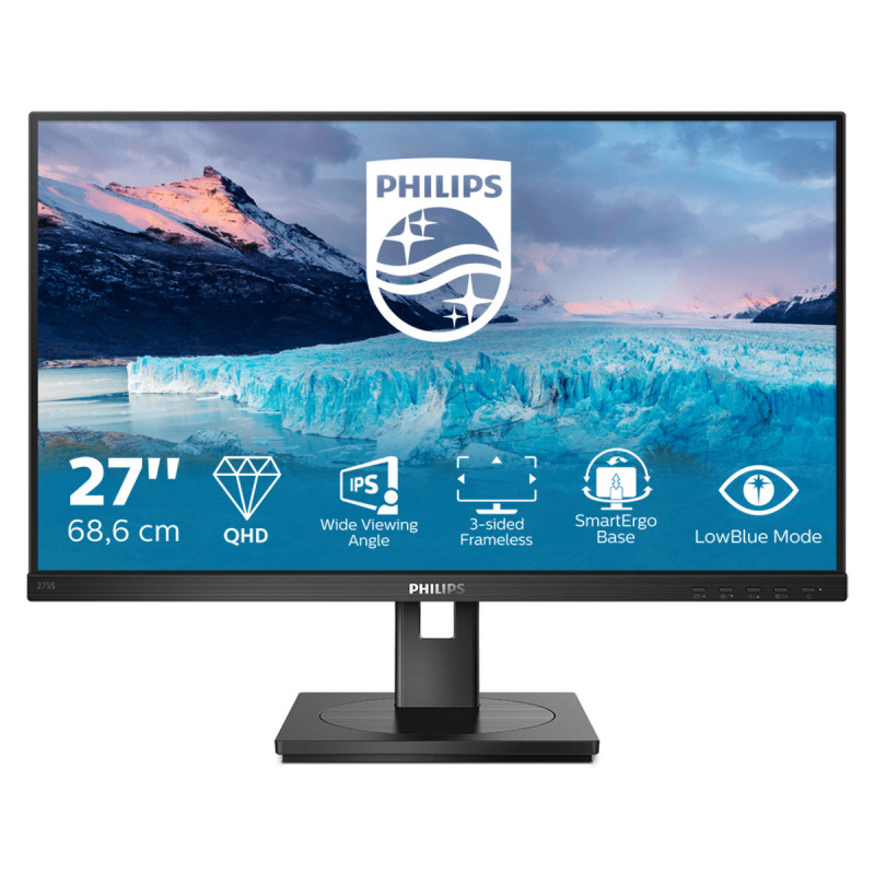 Philips S Line 275S1AE 00 LED display 68.6 cm (27") 2560 x 1440 pixels 2K Ultra HD LCD Black