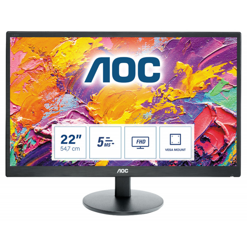 AOC 70 Series E2270SWN LED display 54.6 cm (21.5") 1920 x 1080 pixels Full HD LCD Black