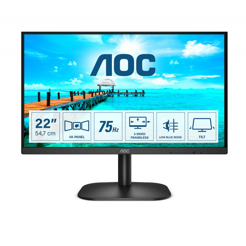 AOC B2 22B2H computer monitor 54.6 cm (21.5") 1920 x 1080 pixels Full HD LED Black