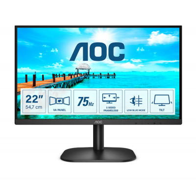 AOC B2 22B2DA LED display 54.6 cm (21.5") 1920 x 1080 pixels Full HD Black