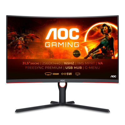 AOC CQ32G3SU BK computer monitor 80 cm (31.5") 2560 x 1440 pixels Quad HD LED Black, Red