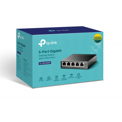 TP-LINK TL-SG1005P network switch Unmanaged Gigabit Ethernet (10 100 1000) Power over Ethernet (PoE) Black