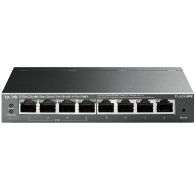 TP-LINK TL-SG108PE network switch Unmanaged Gigabit Ethernet (10 100 1000) Power over Ethernet (PoE) Black
