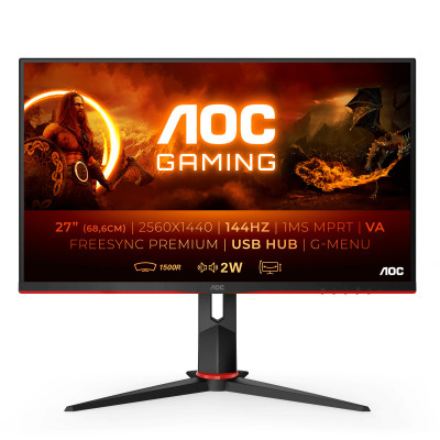 AOC G2 CQ27G2U BK computer monitor 68.6 cm (27") 2560 x 1440 pixels Quad HD LED Black
