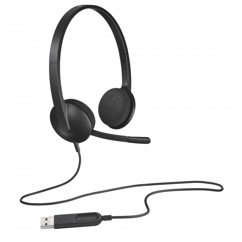 Logitech H340 USB Computer Headset Wired Head-band Office Call center USB Type-A Black