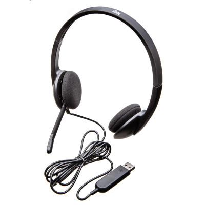 Logitech H340 USB Computer Headset Wired Head-band Office Call center USB Type-A Black