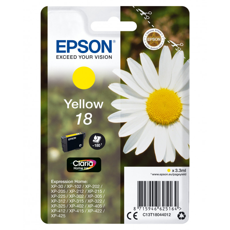 Epson Daisy Singlepack Yellow 18 Claria Home Ink