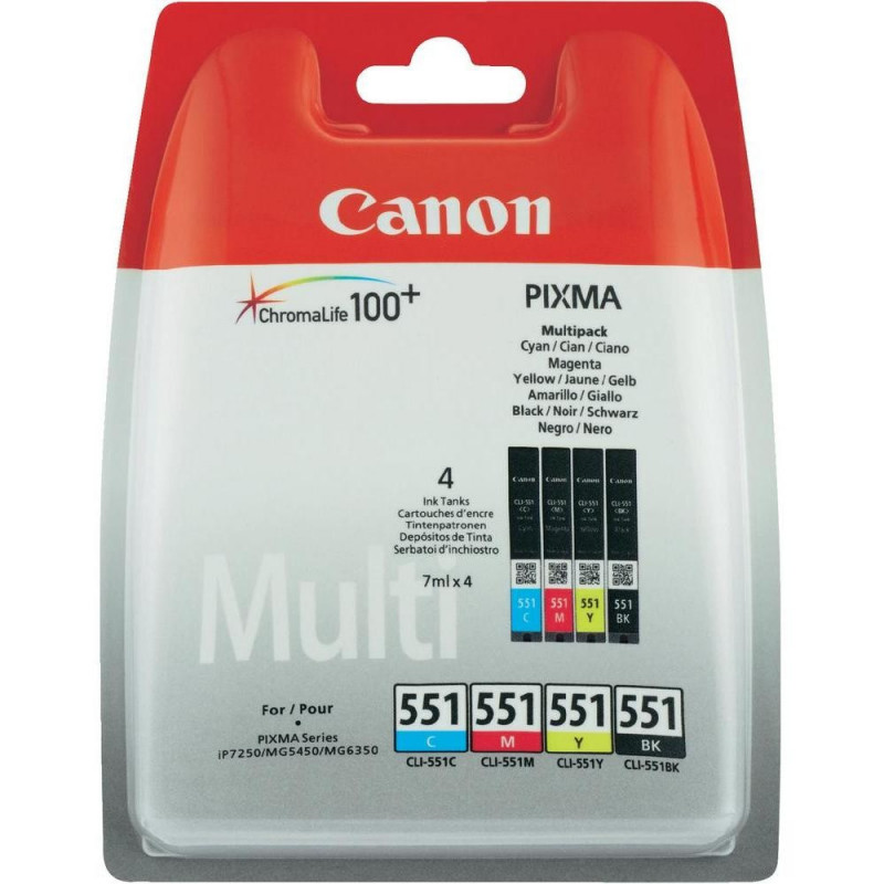 Canon CLI-551 C M Y BK w sec ink cartridge 4 pc(s) Original Standard Yield Black, Cyan, Magenta, Yellow