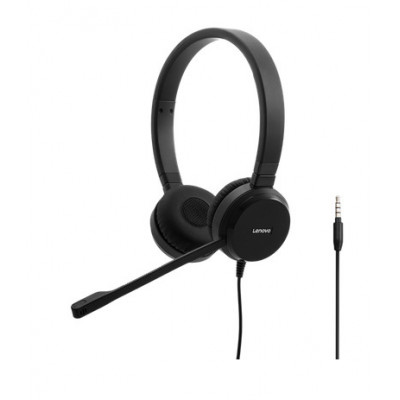 Lenovo Pro Wired Stereo VOIP Headset Head-band Office Call center Black