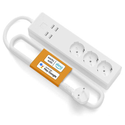 Meross Smart Power Strip with 3 AC 4 USB Ports Wi-Fi Surge Protector Work with Alexa Google Assistant Group Control