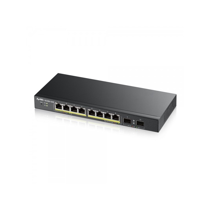 Zyxel GS1900-8HP v3 PoE Managed L2 Gigabit Ethernet (10 100 1000) Power over Ethernet (PoE) Black