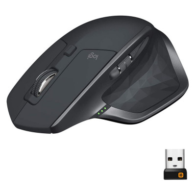 Logitech MX Master 2S Wireless Mouse Bluetooth or 2.4GHz Wireless Black