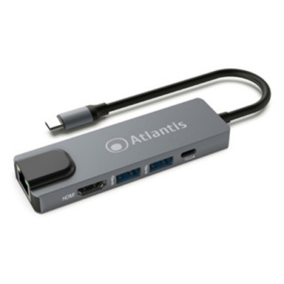 MINI DOCKING ATLANTIS A04-TC_LANHD+PU IN: 1x Type_C OUT: 1x HDMI 1.4 1x Gigabit Lan 2x USB 3.0 1xType_C 1920x1080@60Hz 18cm