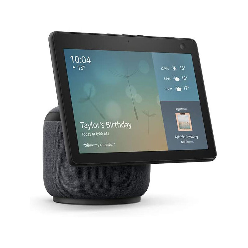 Echo Show 10 (3rd generation) | HD smart display with motion and Alexa, Charcoal Fabric
