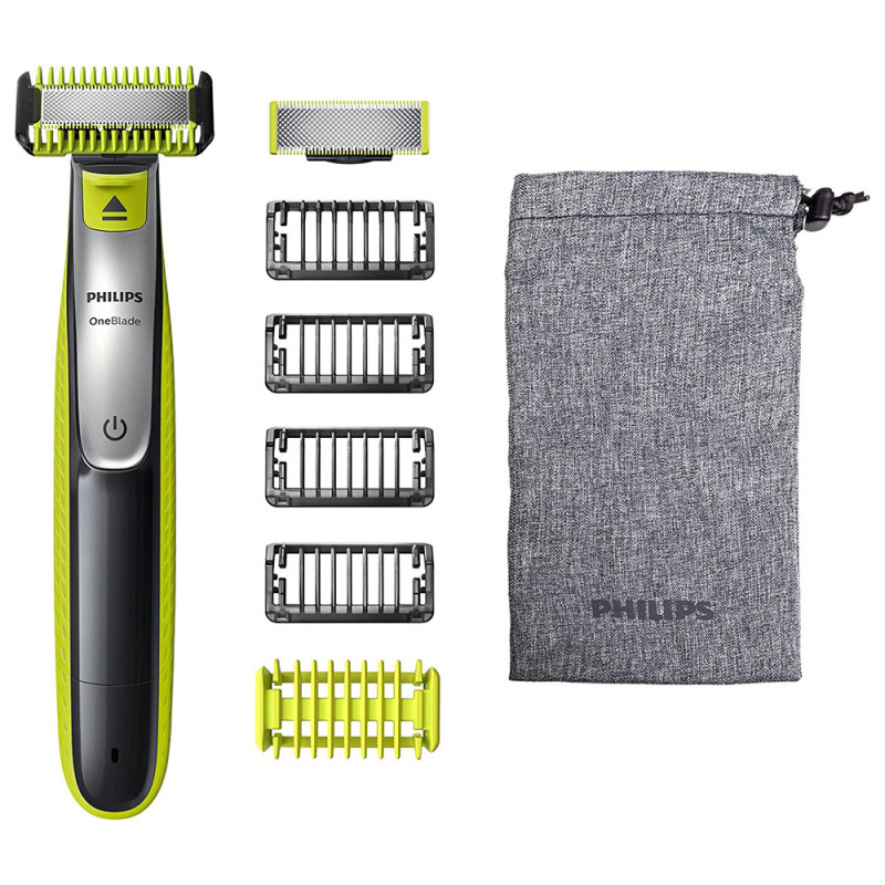 Philips OneBlade QP2630 / 30, Face + Body Electric Shaver, Wet & Dry Use, Includes 1 Face Blade, 1 Body Blade and 5 Combs