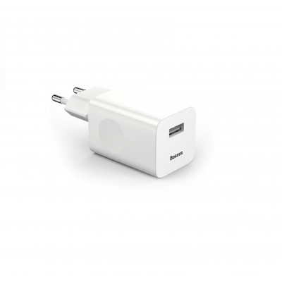 Baseus Charging Quick Charger Travel Charger Adapter Wall Charger USB Quick Charge 3.0 QC 3.0 bialy white