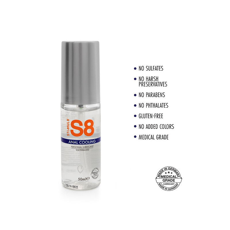 S8 Water-based Cooling Anal Lube 50ml