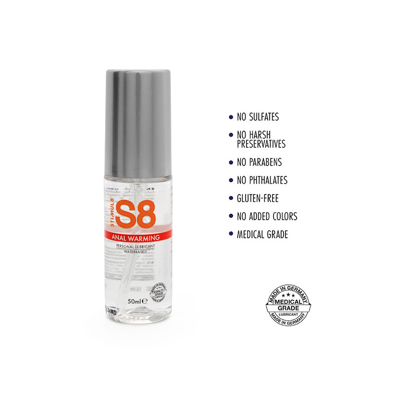 S8 Water-based Warming Anal Lube 50ml