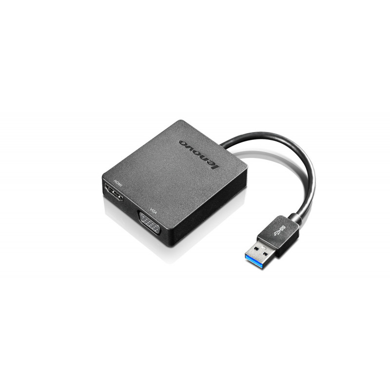 Lenovo Universal USB 3.0 to VGA HDMI USB Type-A Black