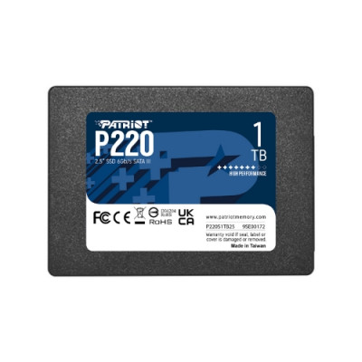 SSD PATRIOT  1TB P220 2.5" SATA3 READ:550MB/WRITE:500 MB/S - P220S1TB25