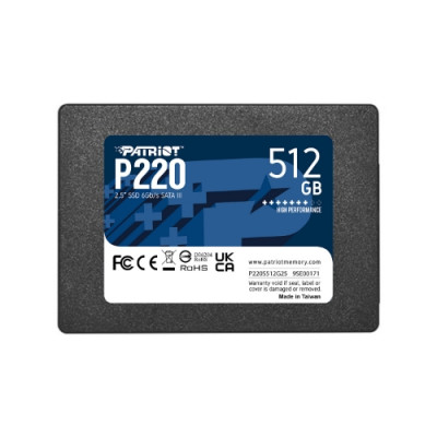 SSD PATRIOT 512GB P220 2.5" SATA3 READ:550MB/WRITE:500 MB/S - P220S512G25