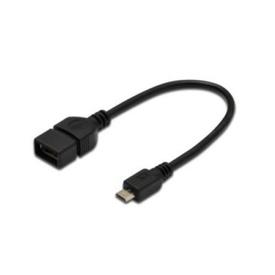 CAVO DIGITUS OTG USB 2.0 MICRO-B/A M-F 0,20mt NERO