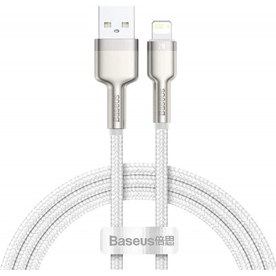 1m Baseus Lightning Cafule Series Metal data cable, 2.4a, 1m, White