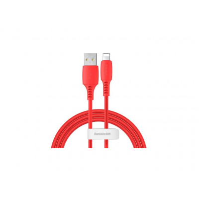 1.2m Baseus Lightning Cable Colourful charging Cable, 2.4A, Red