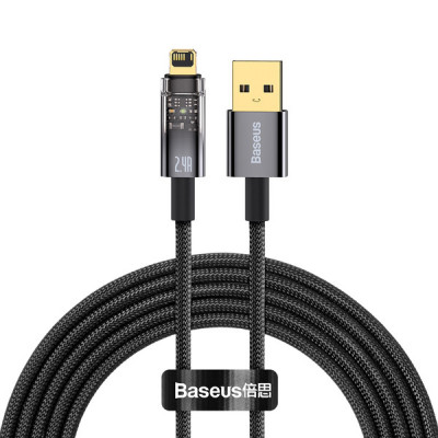 1m Baseus Lightning Explorer Series Auto Power-Off Fast Charging Data Cable 2.4a