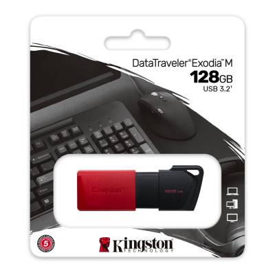 Kingston Data Traveler Exodia M 128GB - Pen Drive 128GB 2.0/3.0/3.1/ 3.2, Red