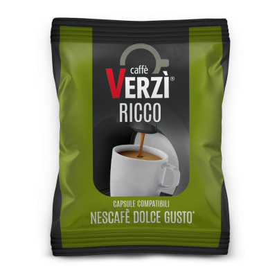 Verzi 50 Capsules Compatible with Nescafé® Dolce Gusto® Machine, Aroma Ricco Coffee