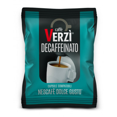 Verzi 50 Capsules Compatible with Nescafé® Dolce Gusto® Machine, Decaffeinated Coffee