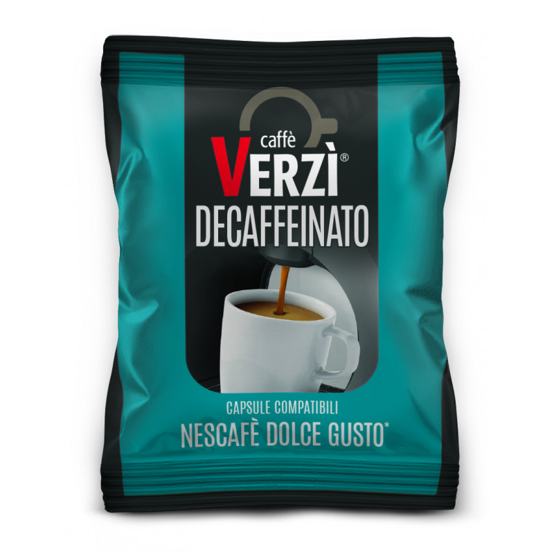 Verzi 50 Capsules Compatible with Nescafé® Dolce Gusto® Machine, Decaffeinated Coffee
