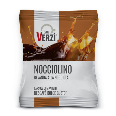 Verzi 30 Capsules Compatible with Nescafé® Dolce Gusto® Machine, Nocciolino Drink