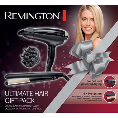 Remington Utimate Hair Gift Pack 2300W Phon  + Straightener - D5215GP