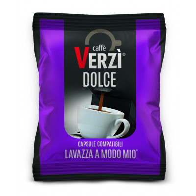 Verzi 100 Capsules Compatible with Lavazza® A Modo Mio® Machine, Aroma Dolce Coffee