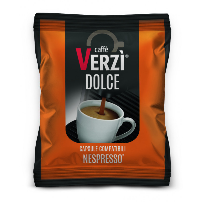 Verzi 100 Capsules Compatible with Nespresso Machine, Aroma Dolce Coffee