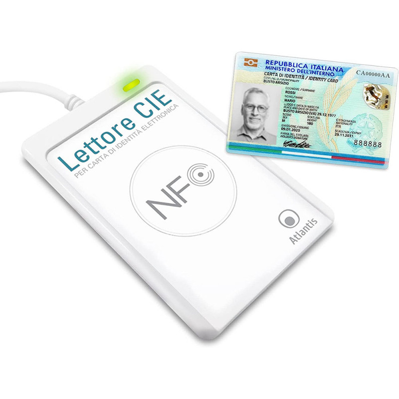Atlantis Smart Card Reader NFC Contactless ISO 14443 A E B + Mifare Card