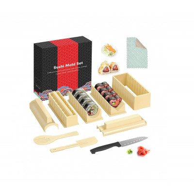 Sushi Maker Kit, 17 Pieces Sushi Maker Set for Beginner Deluxe Edition