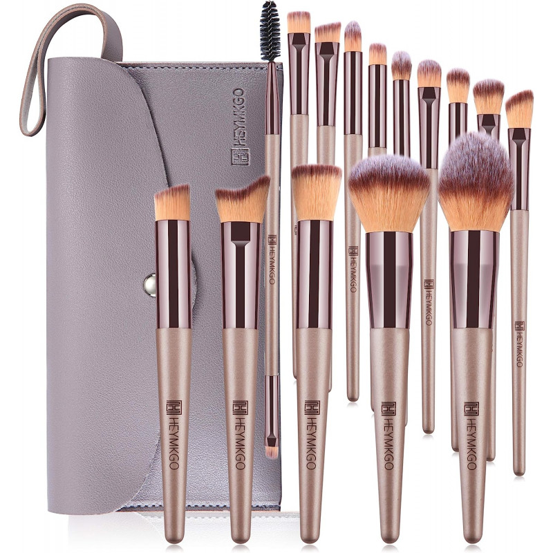 Professional Make Up Brushes Set of 15 champagne