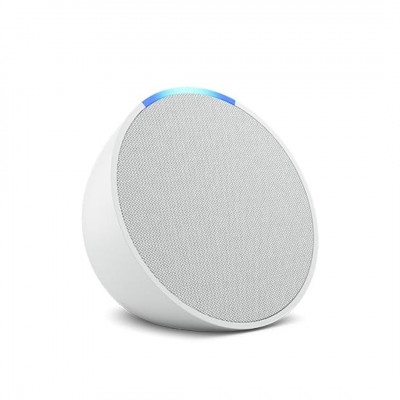 Echo Pop | Smart Bluetooth Speaker Alexa, Compact and Powerful | Glacier White