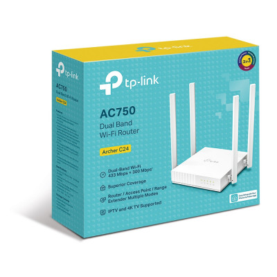TP-Link ARCHER C24 wireless router Fast Ethernet Dual-band (2.4 GHz   5 GHz) White