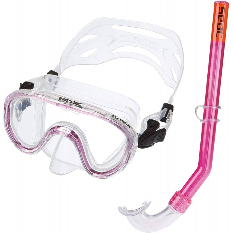 SEAC Marina Siltra, Unisex Kids Snorkeling Mask and Snorkel Kit Pink