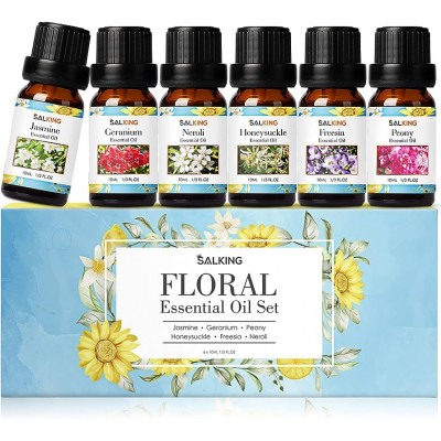 Flowers Essential Oils for Diffusers, SALKING Pure Essential Oil Set  x 6